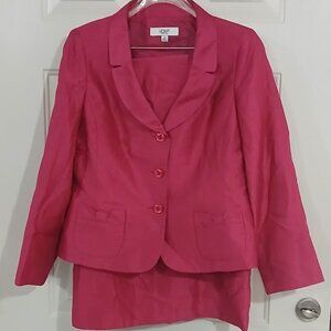 Kasper Womens Pink 2pc Skirt With Bow Detail On Pockets